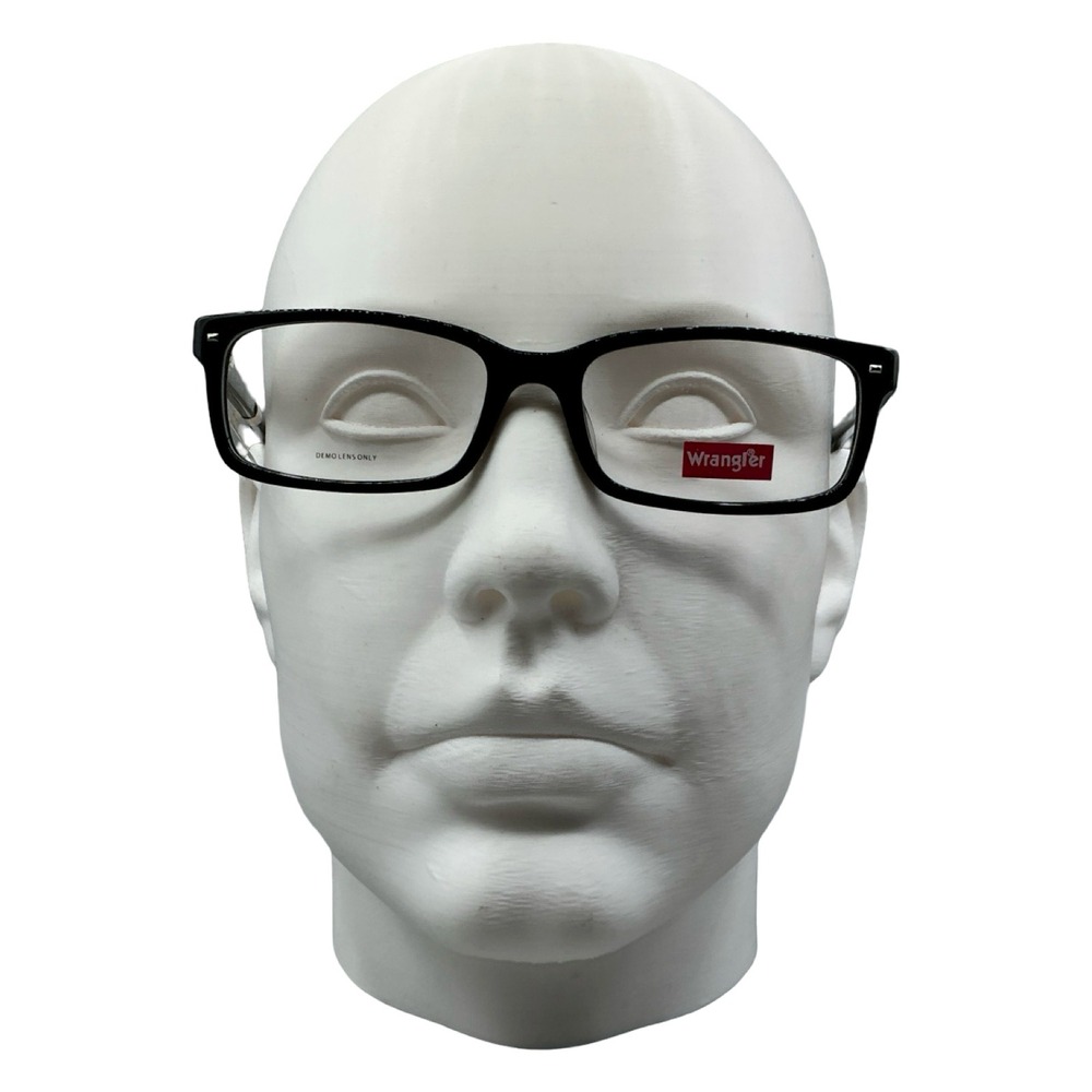 Wrangler W124 BLK Rectangular Black Eyeglass Frames 54-17-145 NEW